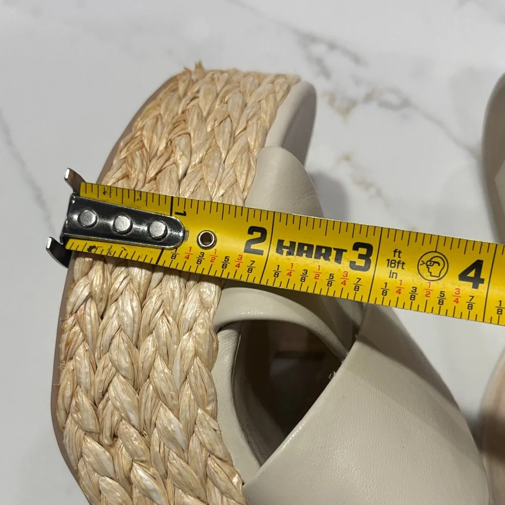 Neutral Espadrille Wedge Slide Sandals - Beige